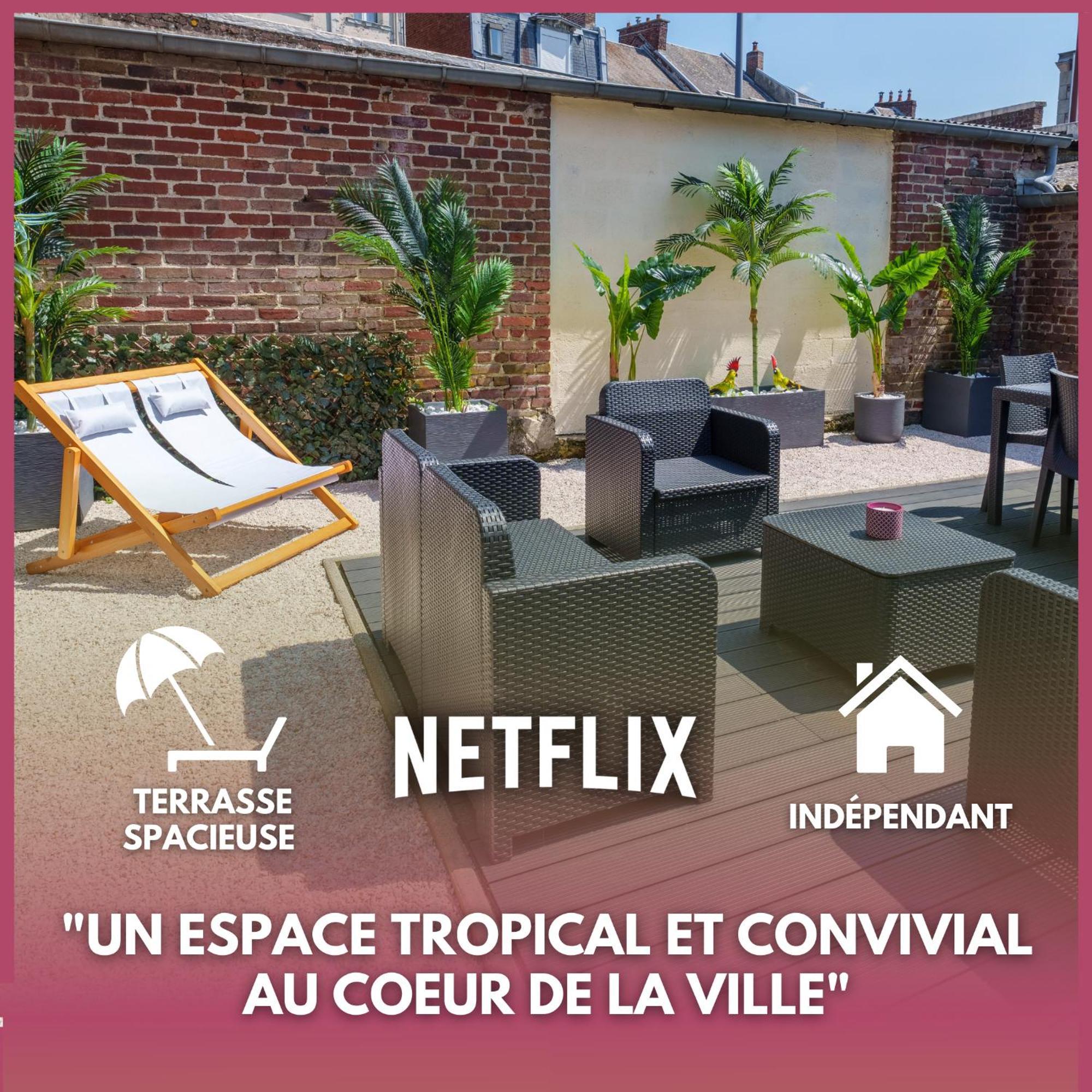 L'Escale Tropicale, Appartement Independant Avec Terrasse Privative Saint-Quentin  Zewnętrze zdjęcie